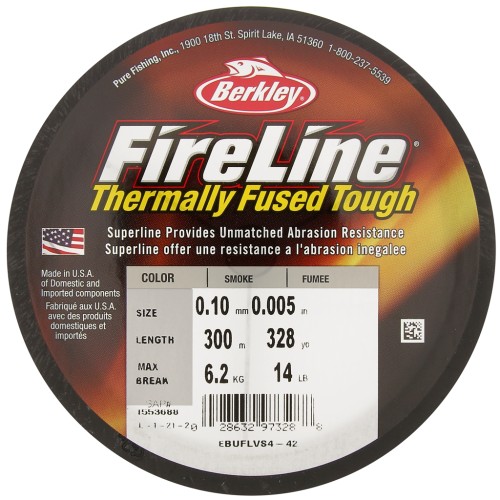 Fil Fireline - Tresse fusionnée 0.10 mm (14LB) Smoke Grey x300 m