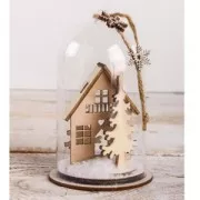 Cloche en plastique avec socle à garnir pour la deco 6x9 cm Transparente x1