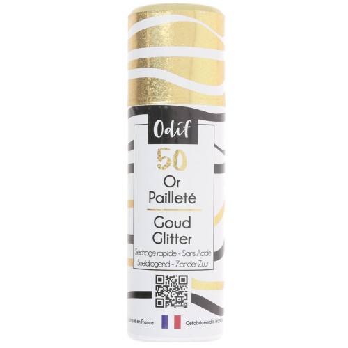 Vernis de protection en spray Odif n°50 finition pailletée or x125 ml