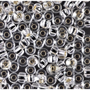 Rocaille Miyuki 8/0 001 - Crystal Silver Lined x8g