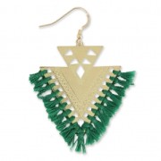 Pendentifs en métal double triangle décor ethnique 45 mm Argenté x2