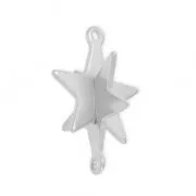Intercalaire étoile 3D en laiton 17.7 mm rhodié x1