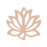 Pendentif / Intercalaire Fleur de Lotus 12 mm en Argent 925 doré rose x1