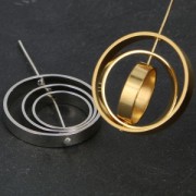 Anneau percé en laiton pour création de bijoux fantaisie 26 mm rhodié x1