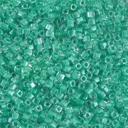 Cubes Miyuki 1.8 mm SB18-0219 - Crystal Dark Mint Green Lined x10g