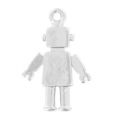 Breloque robot 18x12 mm - Placage argent fin satiné x1