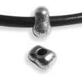 Poussoir matriochka pour cordon 5 mm Placage Argent fin vieilli x1