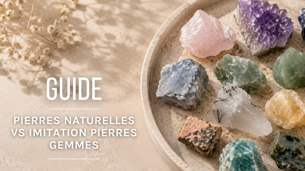 Schéma Pierres naturelles vs Imitation pierres gemmes : les différences