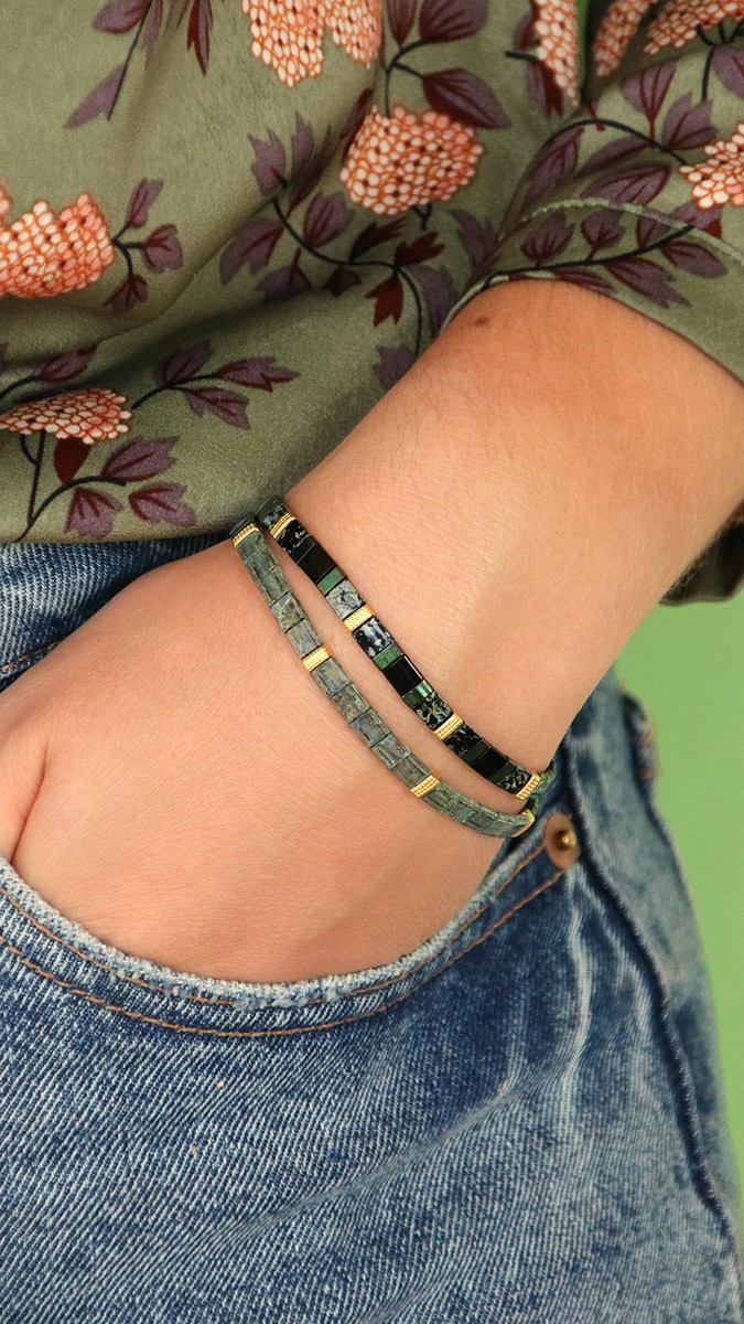 Schéma Saison automne - Leçon 1 : Bracelet perles Miyuki Tila avec noeud coulissant