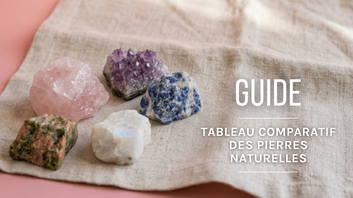 Schéma Tableau comparatif des pierres naturelles : répertoire technique