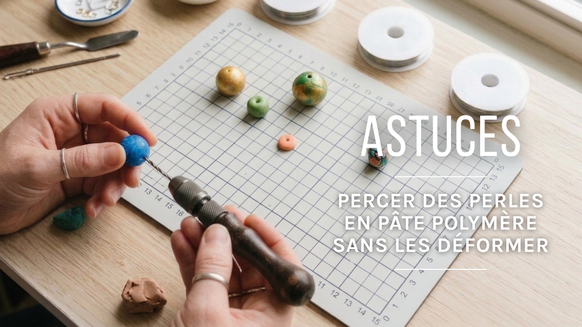 Comment percer des perles en pâte polymère sans les déformer ?