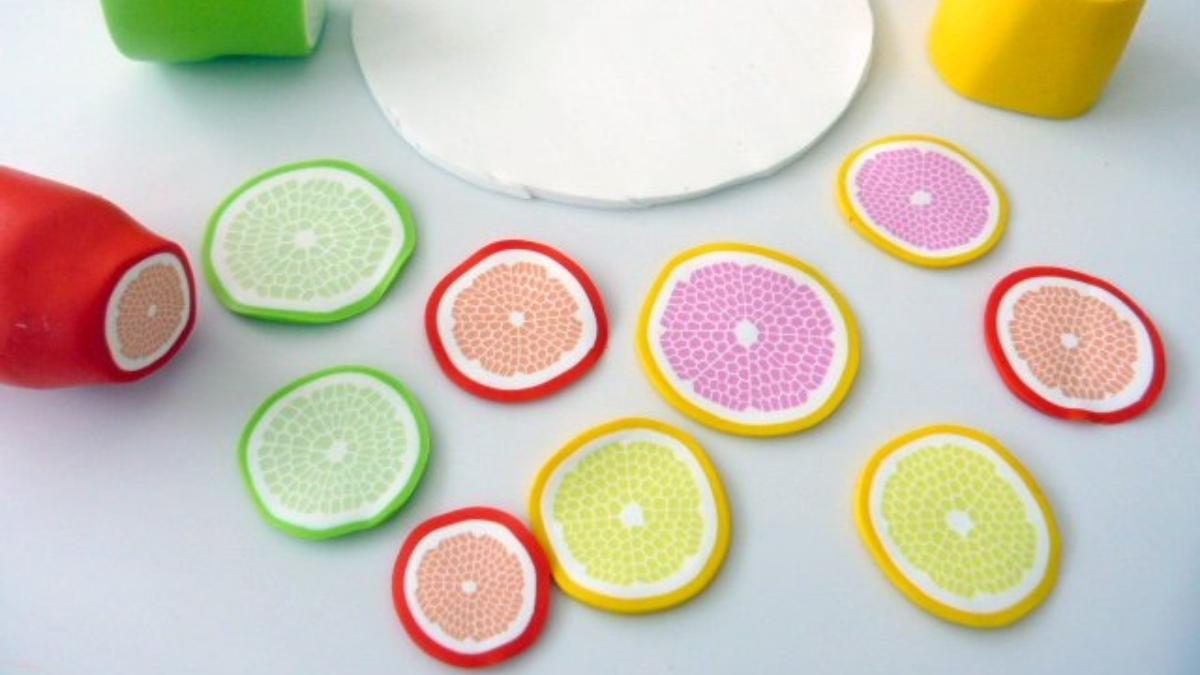 tranches d'agrumes pate polym&egrave;re