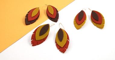 boucles d'oreilles effet cuir