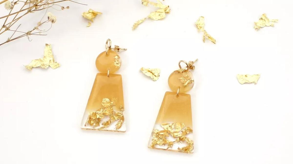 Boucles d'oreilles en r&eacute;sine &eacute;poxy