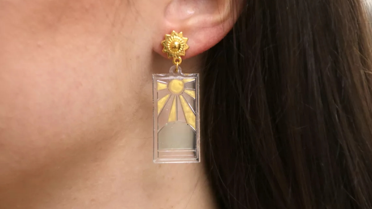 boucles d'oreilles en r&eacute;sine