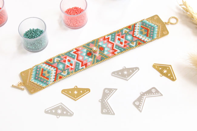 bracelet peyote 21 rangs mod&egrave;le attrape r&ecirc;ves