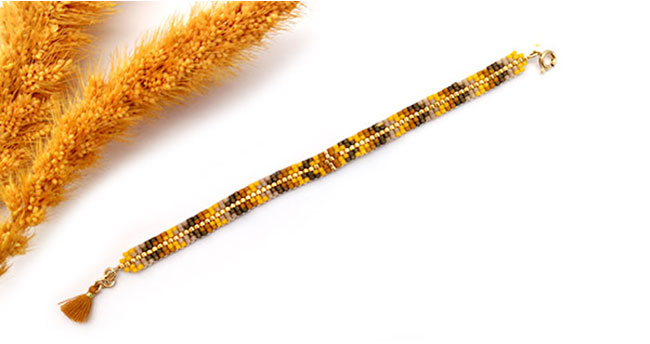 bracelet fin en peyote double