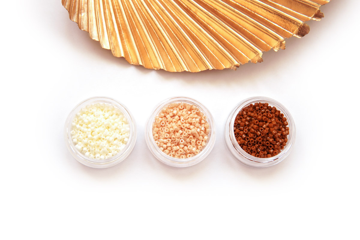 couleurs miyuki cr&egrave;me et marron