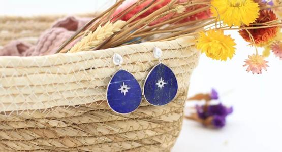 boucles d'oreilles lapis lazuli