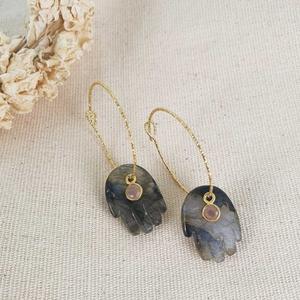 boucles d'oreilles en labradorite