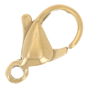 fermoir mousqueton acier inox dor&eacute;