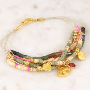 bracelet perles heishi métal