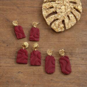 diy Boucles d'oreilles texture de fils polym&egrave;re