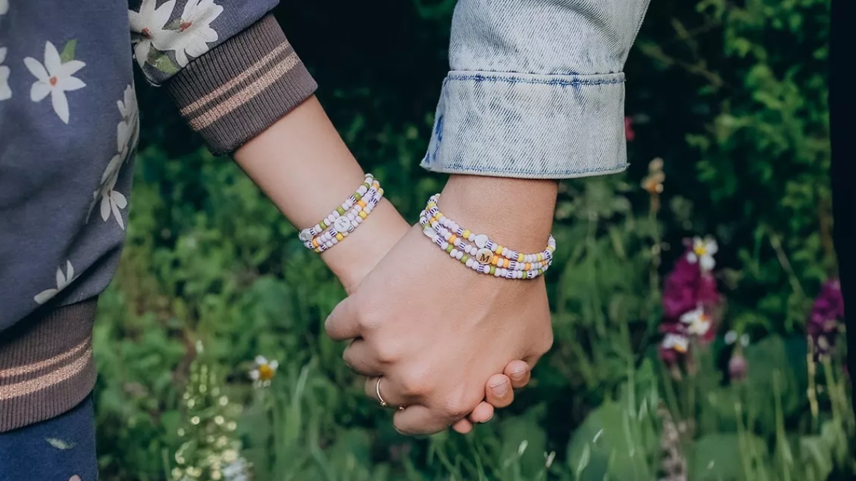 Bracelet m&egrave;re-fille en perles