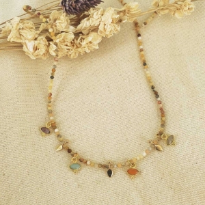 collier pierre naturelle breloques oeil