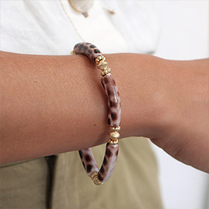 bracelet &eacute;lastique l&eacute;opard