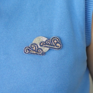 broche lune brod&eacute;e