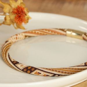 Collier DIY perles miyuki marron