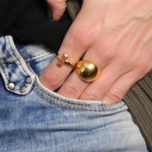 bague bomb&eacute;e effet bulle