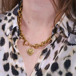 collier acier inox coeur