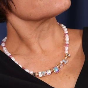 collier perles et cristal