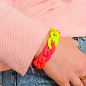 bracelet gros maillon fluo