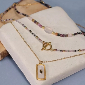 collier multirang en tourmaline