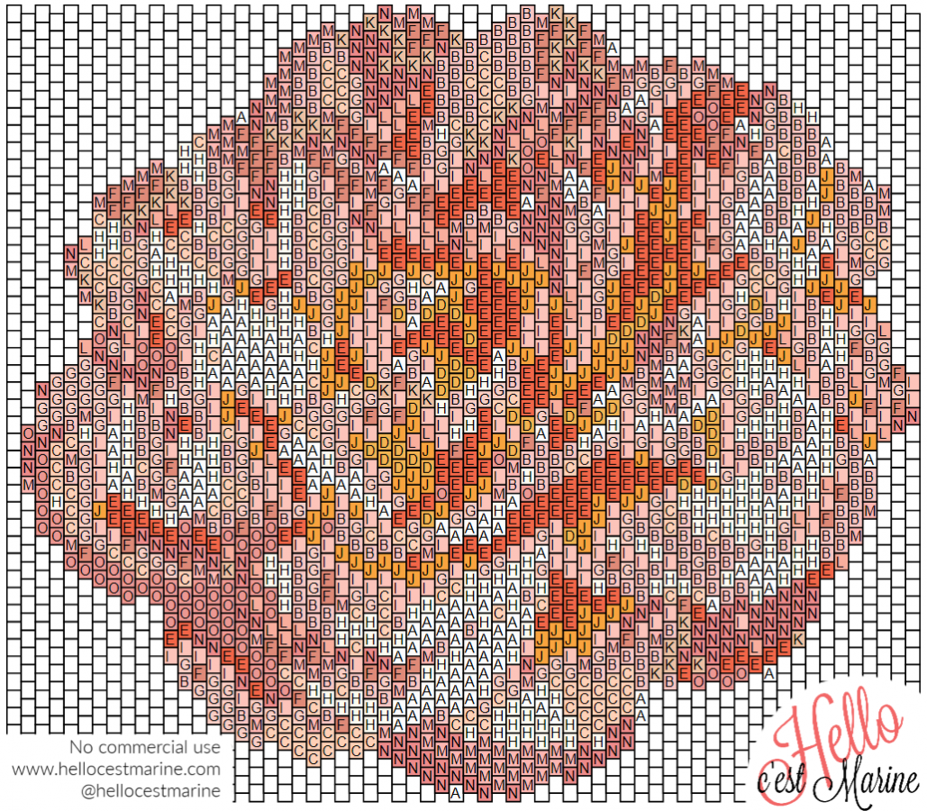 Schéma Tissage Peyote Motif Camélia En Aquarelle Miyuki Delicas 11/0