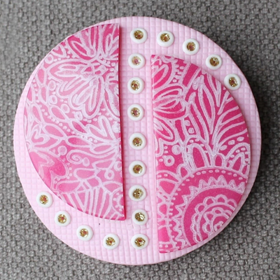 Broche Rose pâte polymère Cernit et plaques de texture : Etape 20