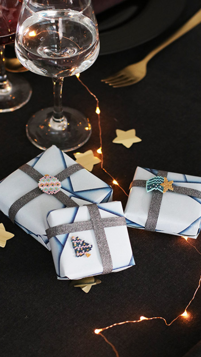 Schéma Cadeaux d'invités noël en tissage de perles Miyuki