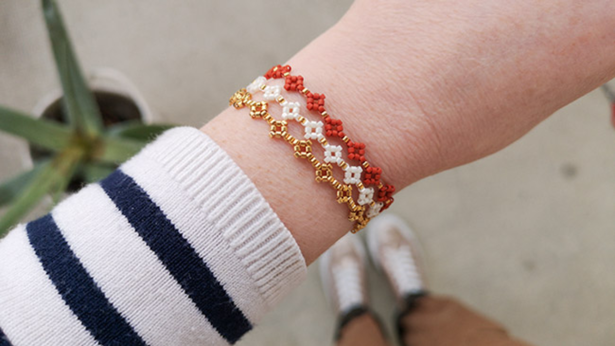 Schéma DIY Bracelets en perles miyuki mini losanges ou marguerites