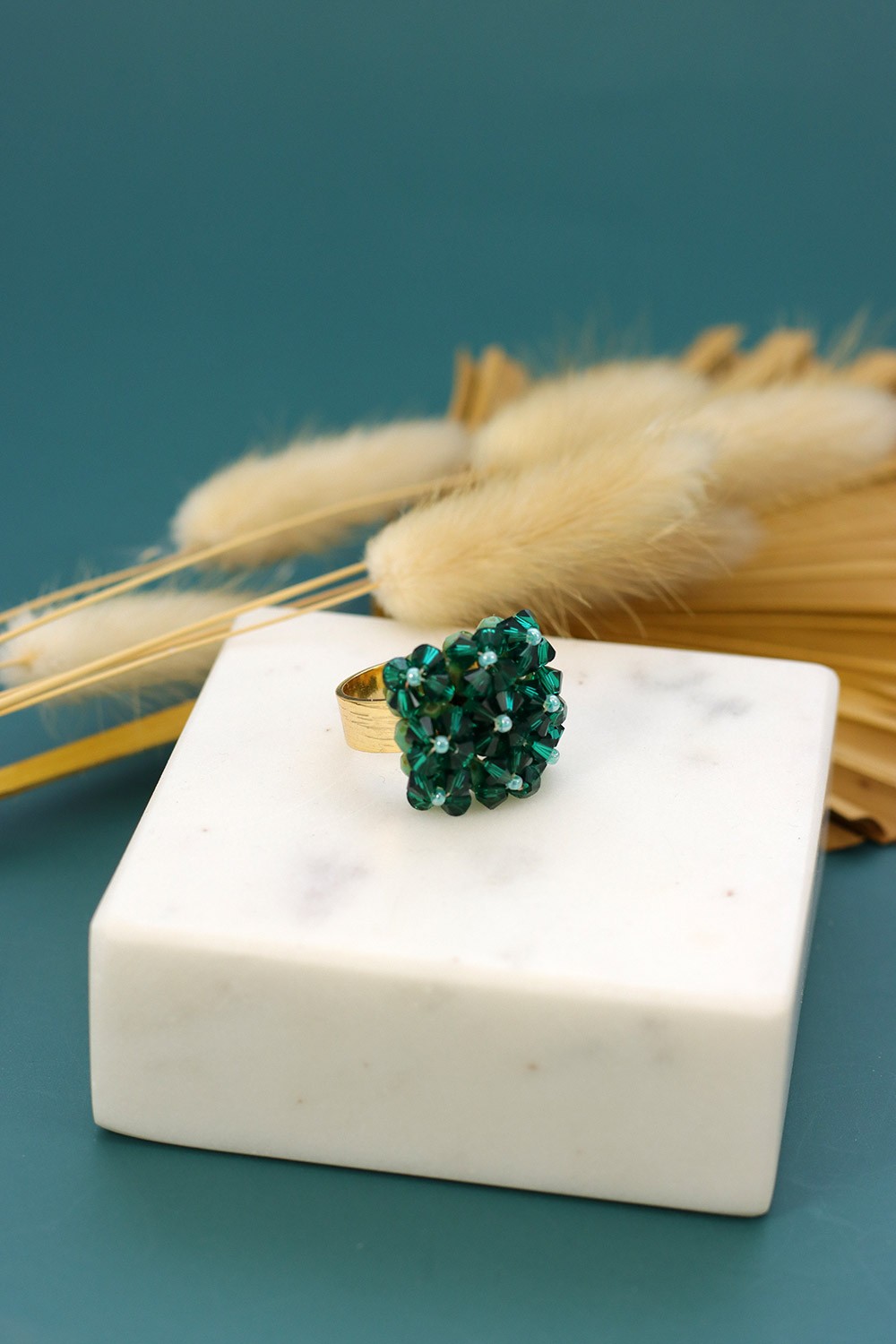 Schéma Tuto Bague Carrée 9 Fleurs en Toupies PureCrystal