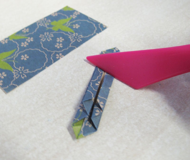 Boucles d'oreilles Origami motif Jungle : Etape 8