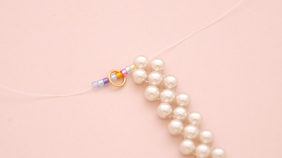 Bracelet douceur perles nacrées Preciosa et Mix Miyuki delicas : Etape 5