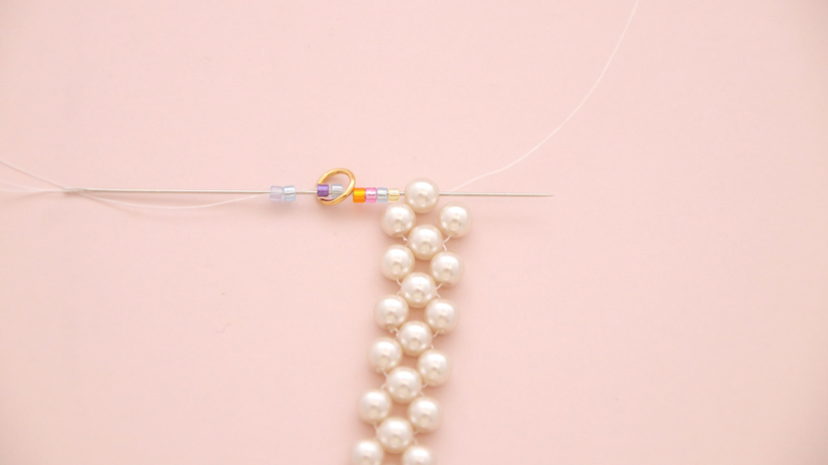 Bracelet douceur perles nacrées Preciosa et Mix Miyuki delicas : Etape 6