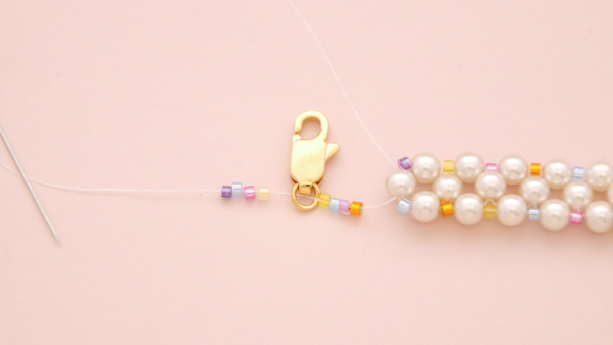 Bracelet douceur perles nacrées Preciosa et Mix Miyuki delicas : Etape 10