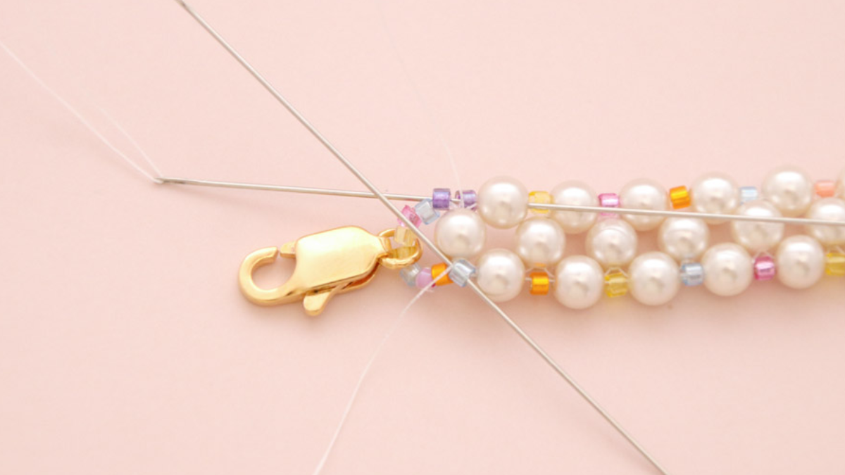 Bracelet douceur perles nacrées Preciosa et Mix Miyuki delicas : Etape 12