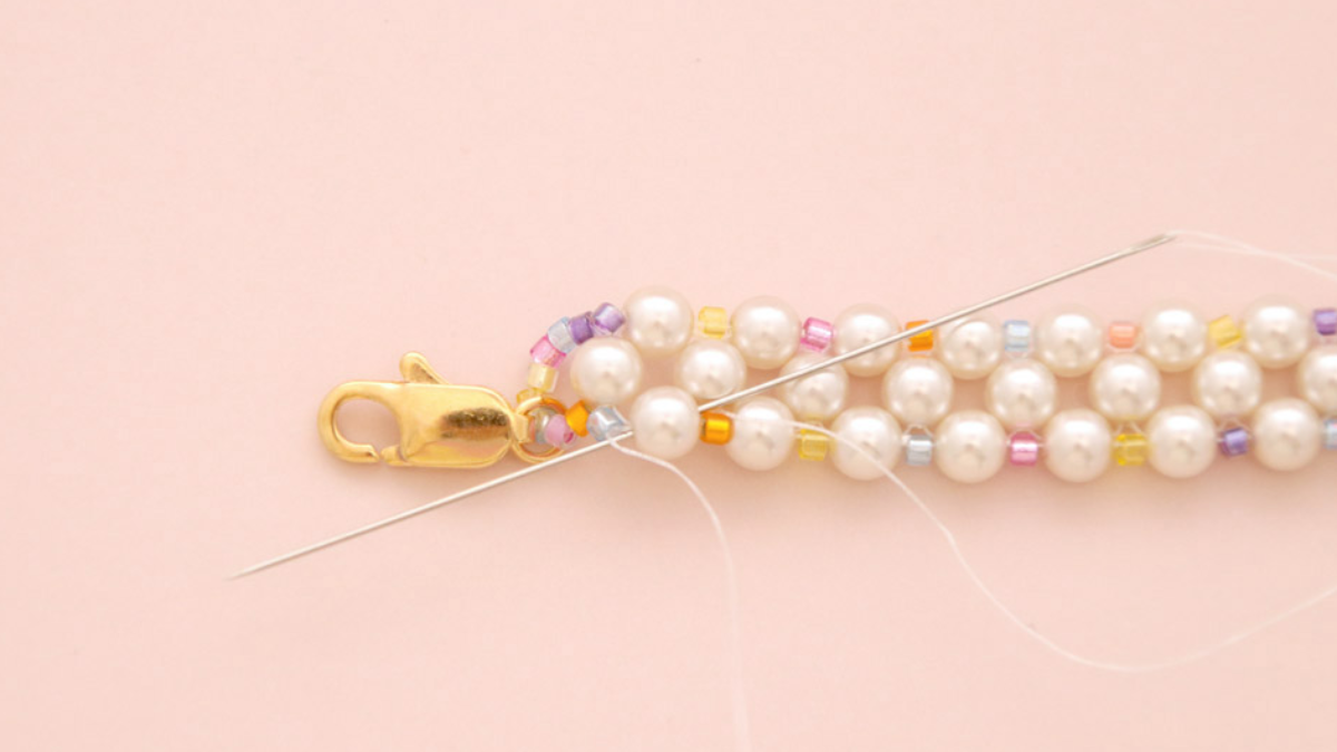 Bracelet douceur perles nacrées Preciosa et Mix Miyuki delicas : Etape 13