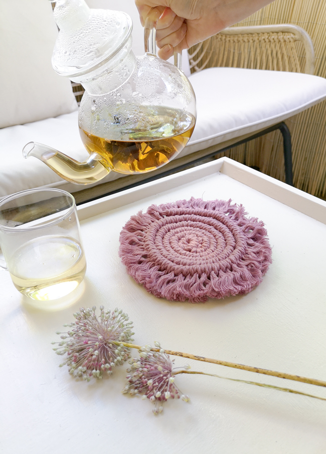 Schéma DIY sous verre et dessous de plat en macramé