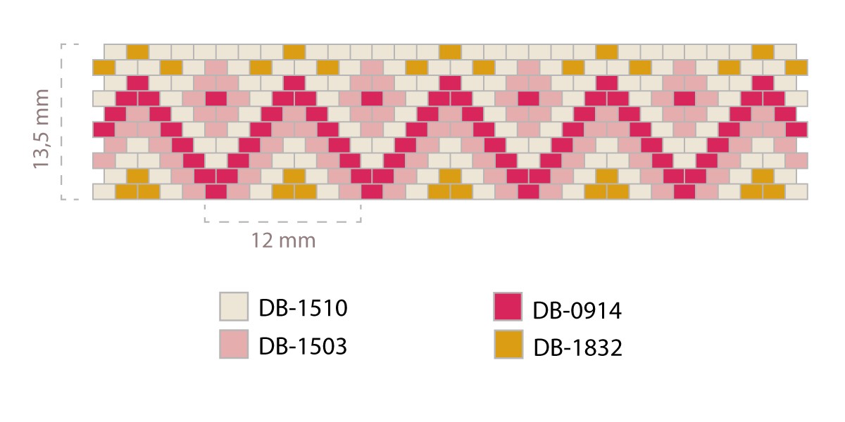 Schéma Bracelet Miyuki tissage de perles Peyote Pair